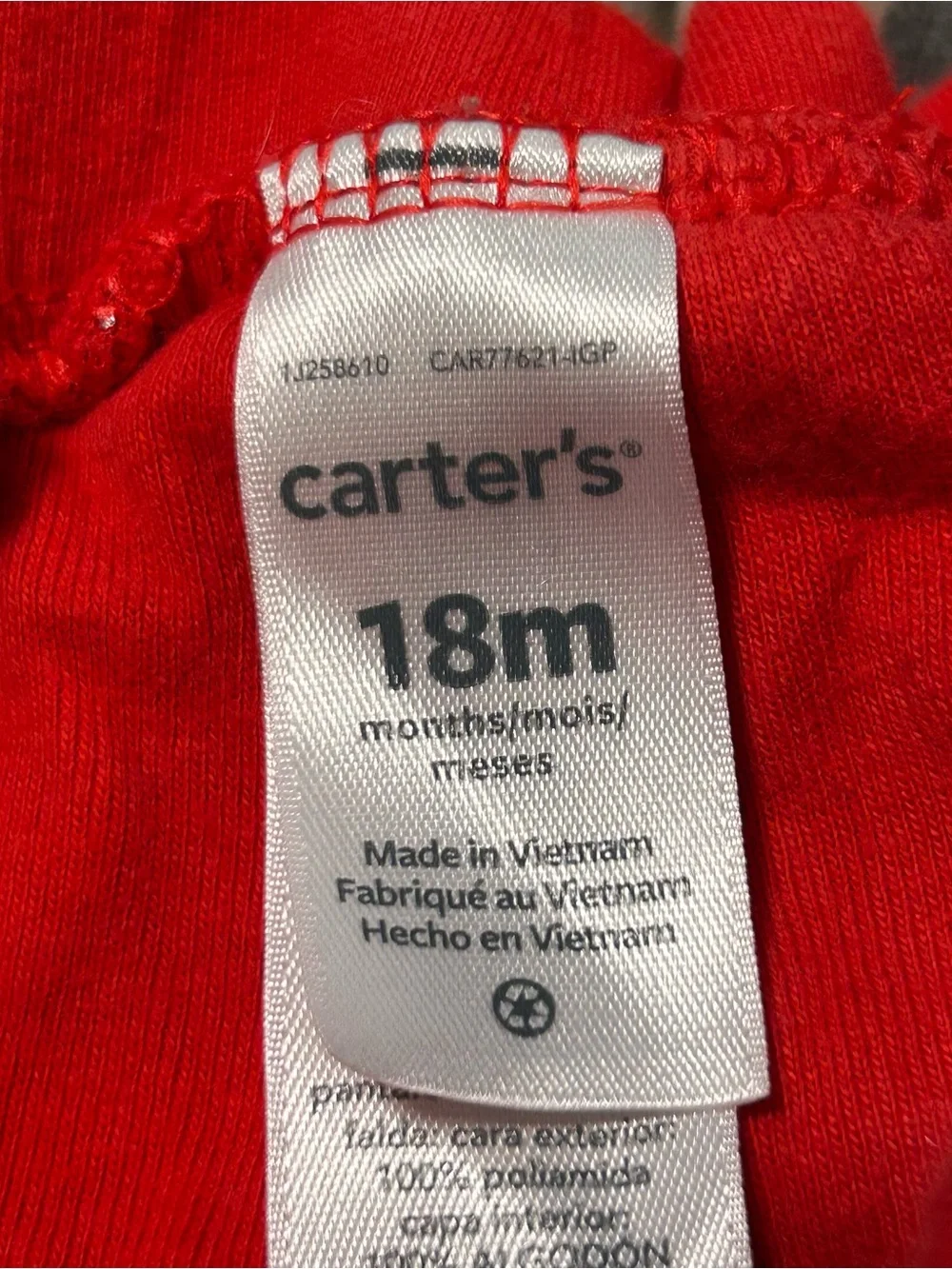 Carter's‎ Size 18 Months Girls Red Sparkle Tutu Leggings Christmas Valentines
